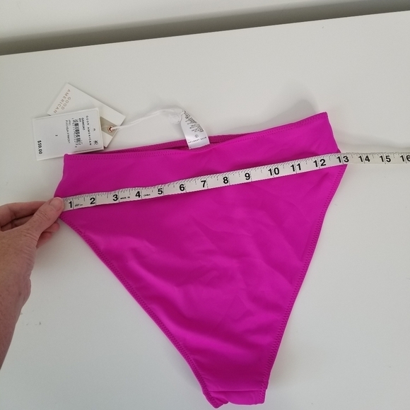 NWT Good American Good Waist High Leg Bikini Bottoms Fuchsia Pink Size 2 - Picture 5 of 7